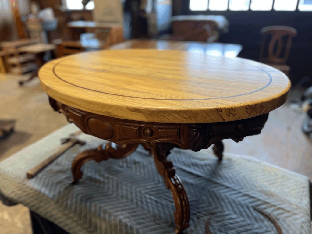 Unique coffee table made from a repurposed victori