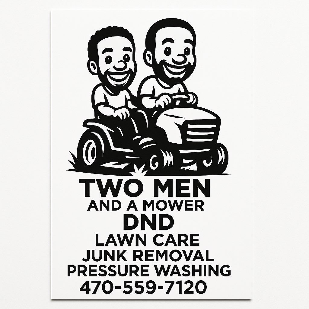 2 men and a mower