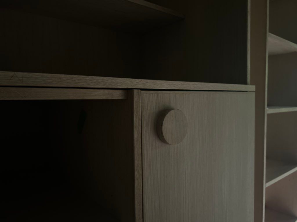 Rift sawn white oak cabinet details. 