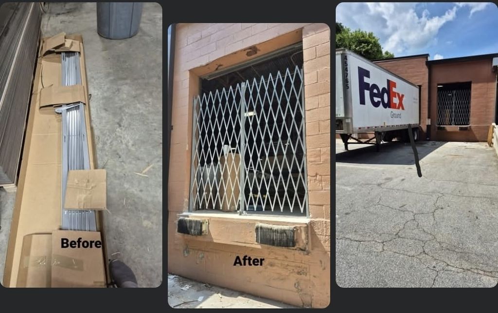 Installing a gate. 