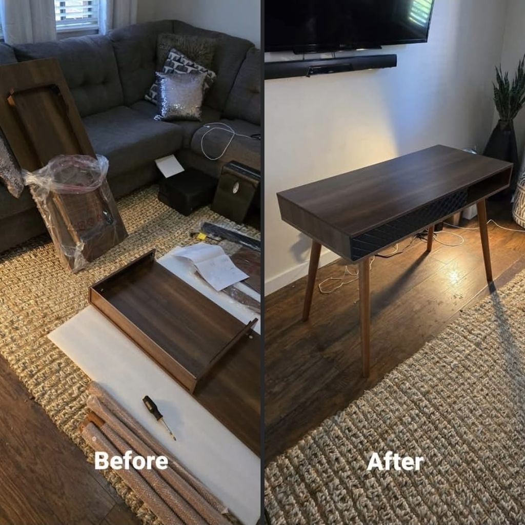 Assembling furniture. 