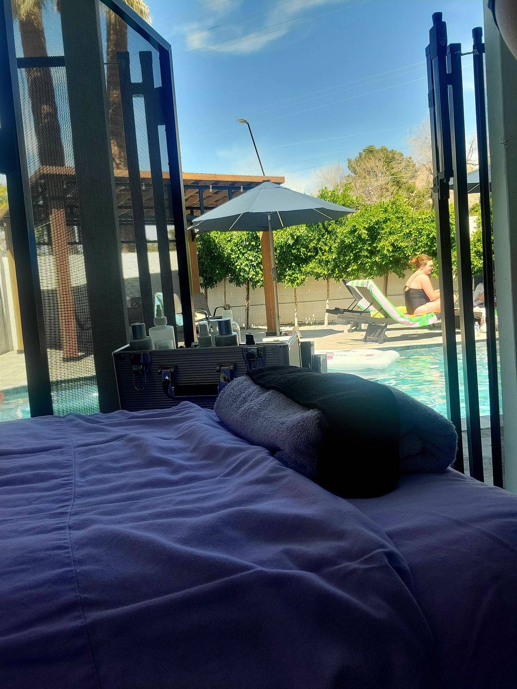 Bachelorette Facial Party by the pool 