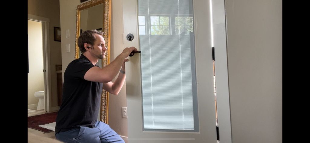 Reinstall door after professional paint job 