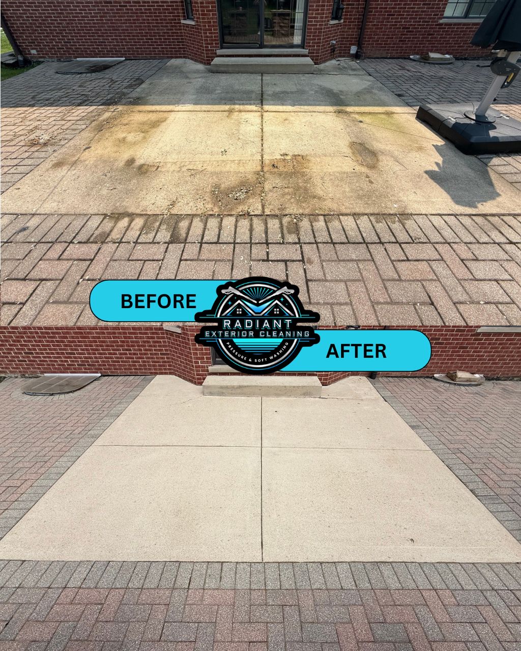 concrete & paver patio pressure washing