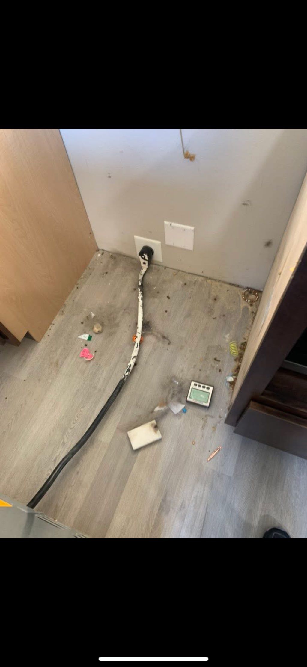 Before pic.   Move out cleaning behind stove 