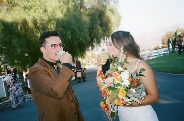 Happy couple enjoying a drink