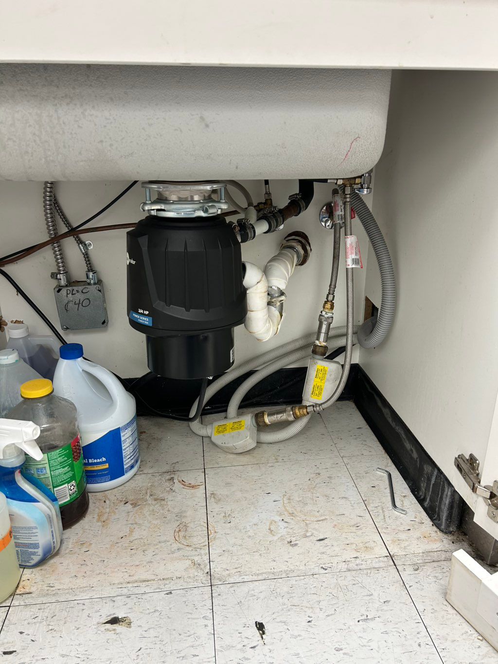 Newly replaced garbage disposal
