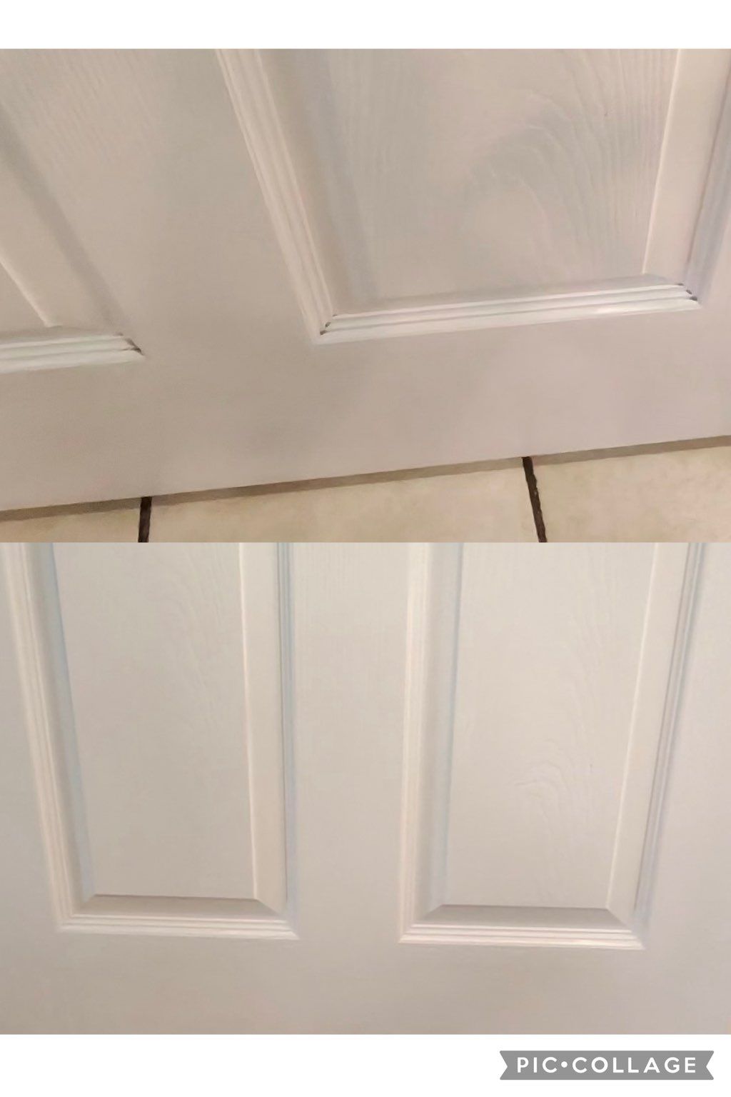 Door dust build up scrubbing before & after