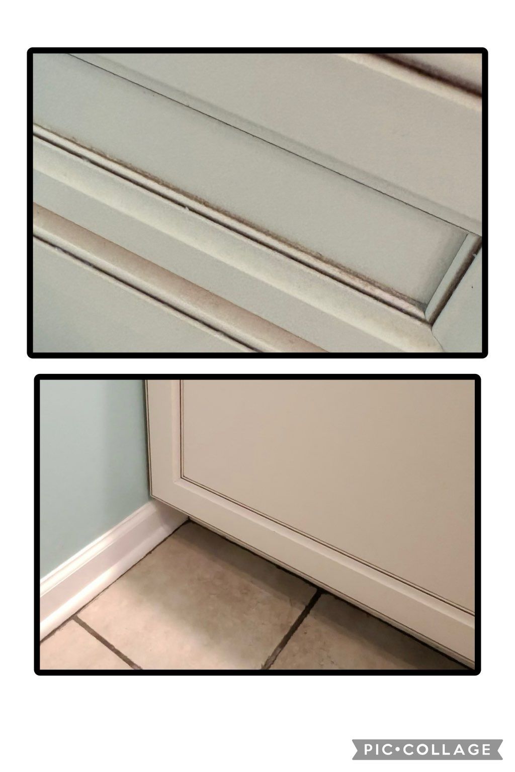 Cabinet exterior cleaning before & after