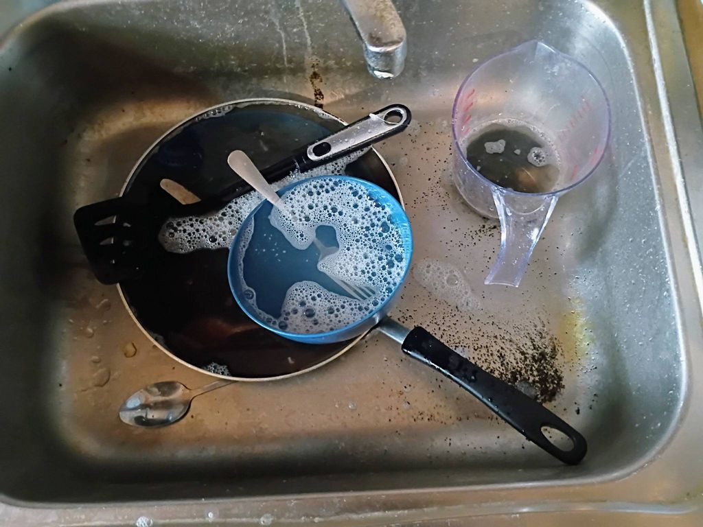 before dirty kitchen sink 