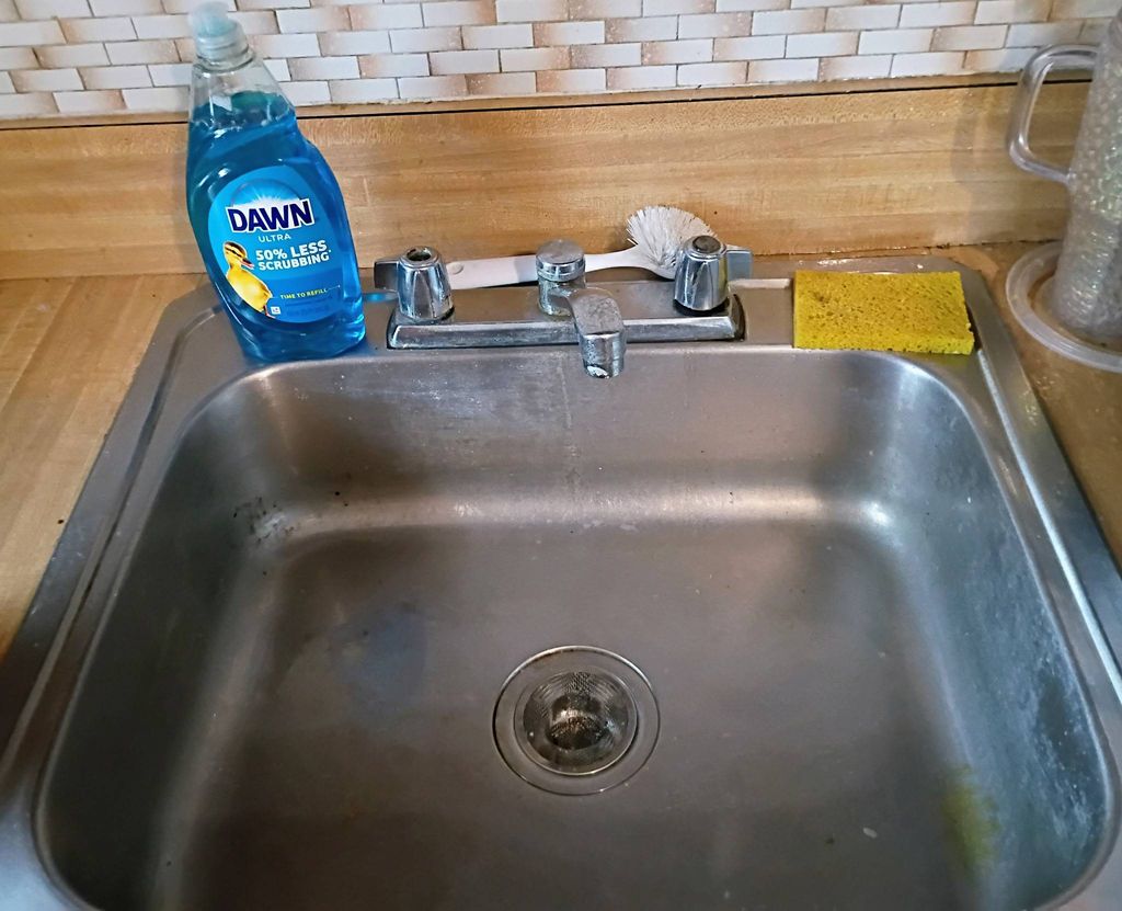after clean kitchen sink. 