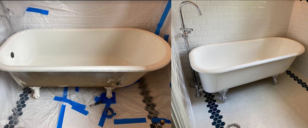 Clawfoot Bathtub Reglazing Before/After