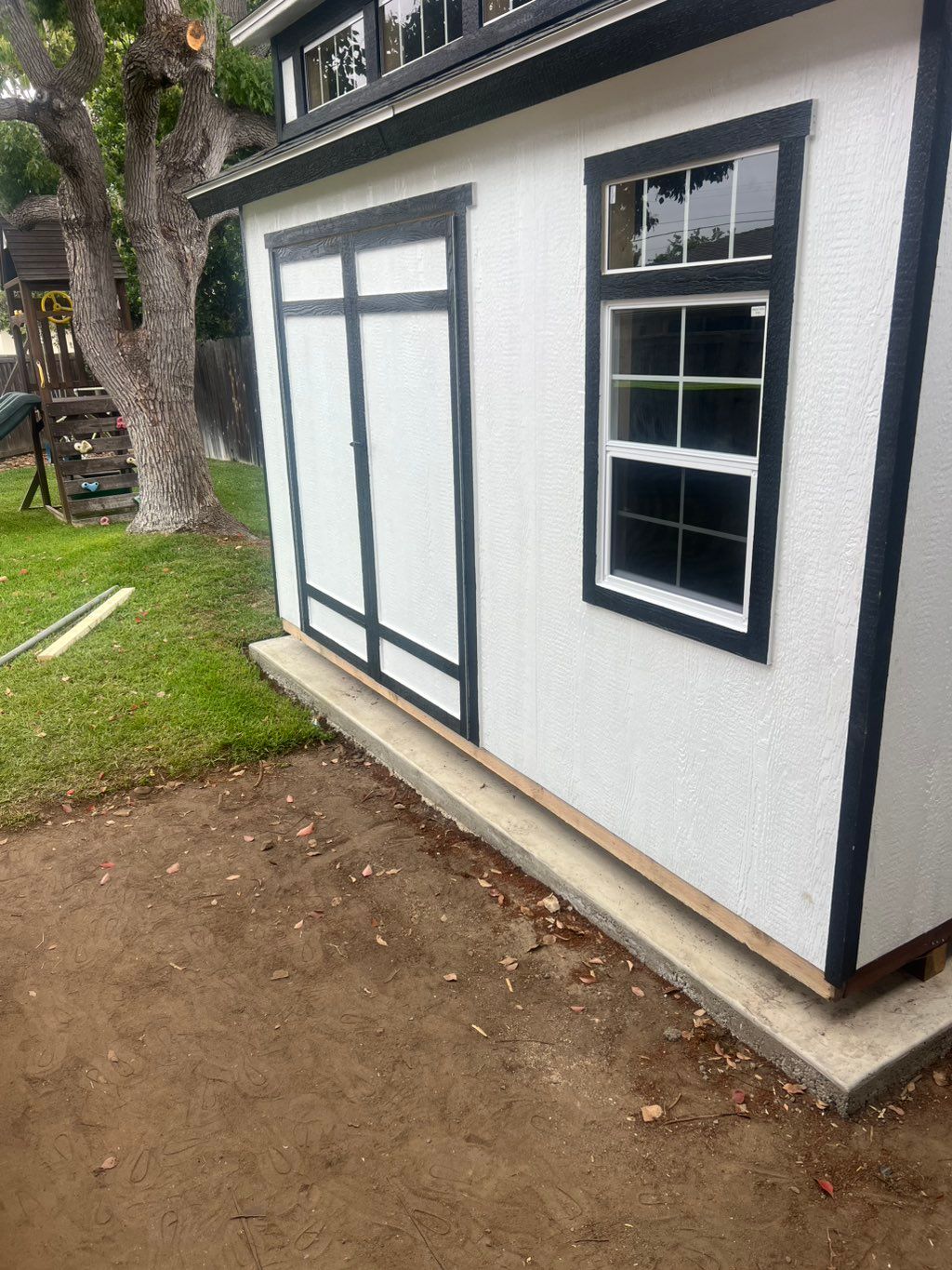 Centered on the concrete slab!!