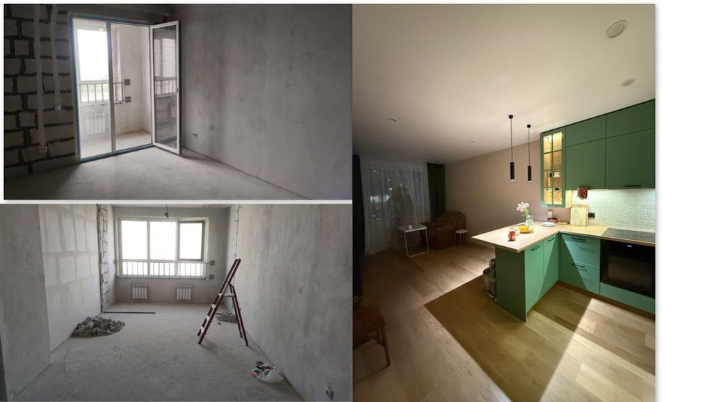 Dismantling the wall, laying the floor, decorating