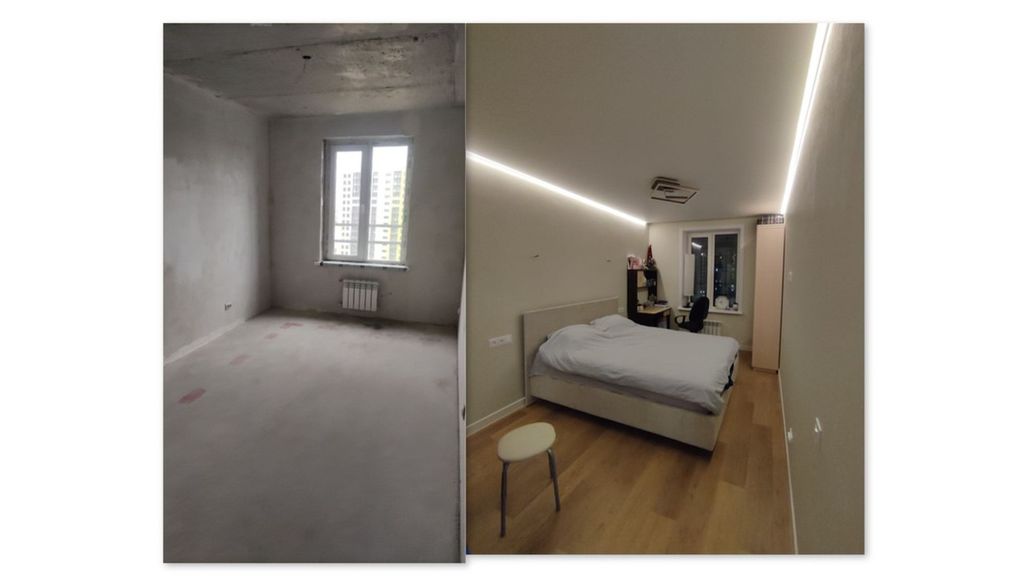 Flooring installation, Baseboard installation, Wal