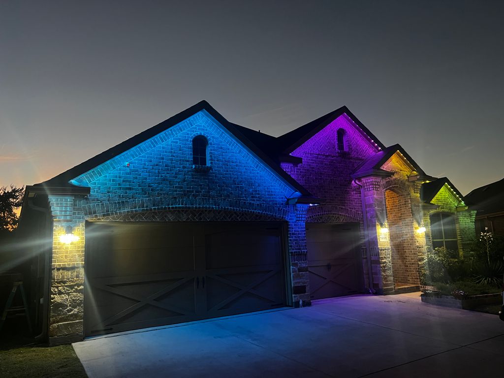 Permanent Lights Installed on soffits