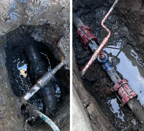4'' Water Main Spot Repair and 1" Copper Repipe