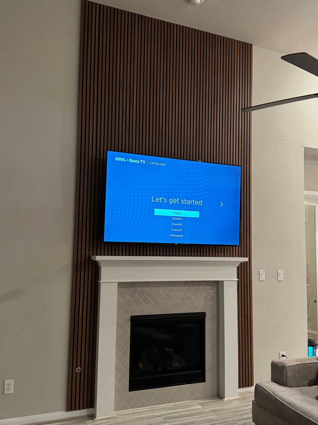 Decorative panel and TV installation