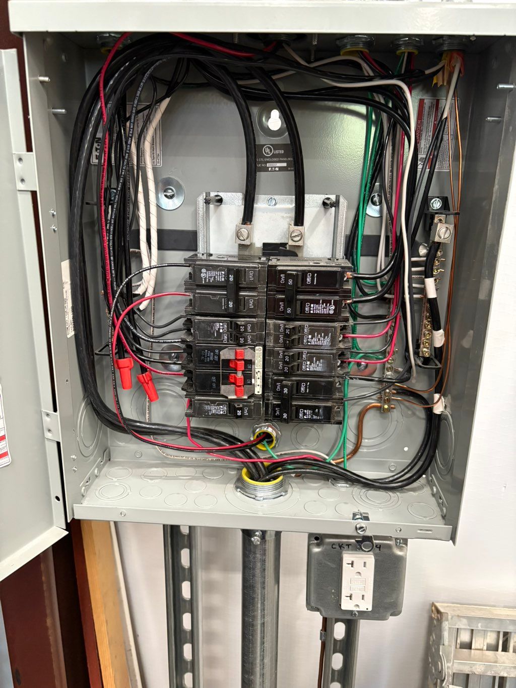 Added a circuit for a mini split — top left 2 pole