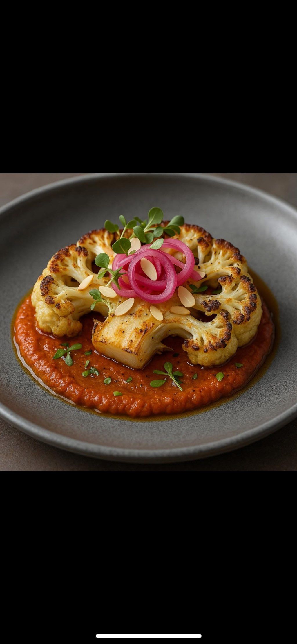 Cauliflower steak relish pickled onions 