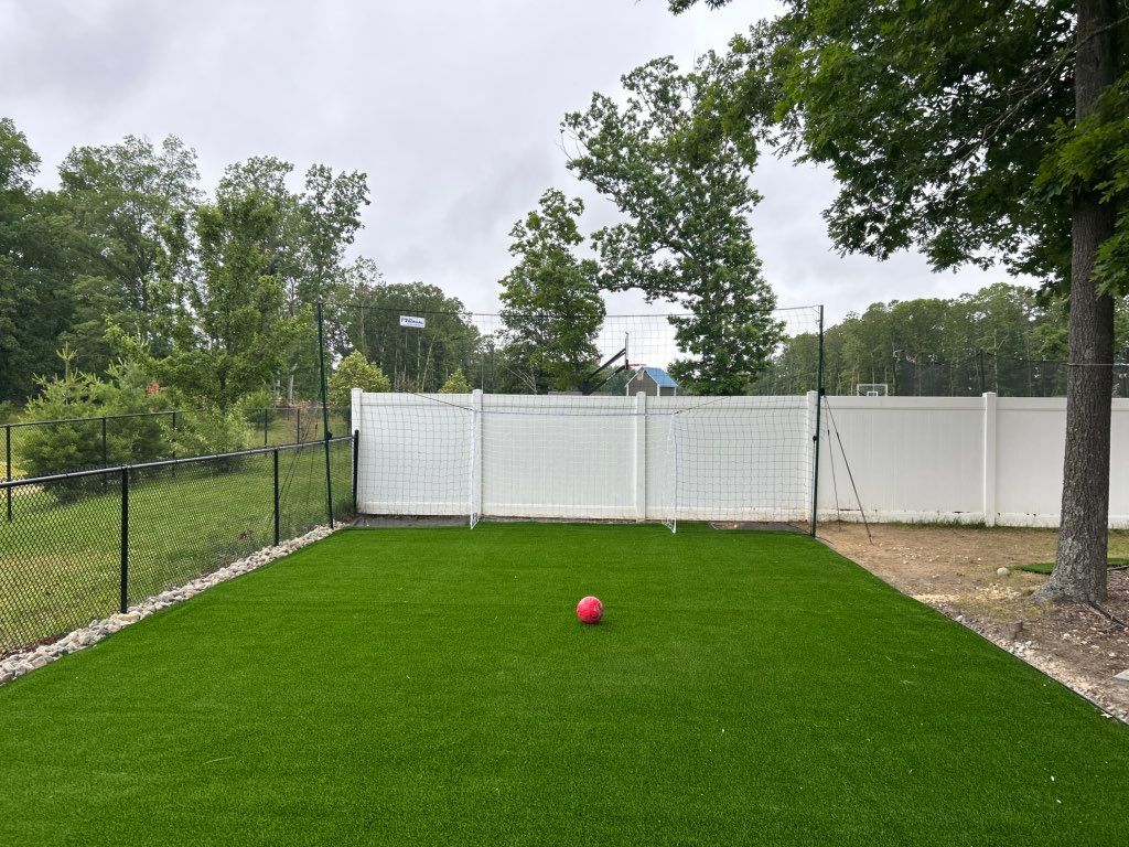 Artificial turf, kids soccer field. 