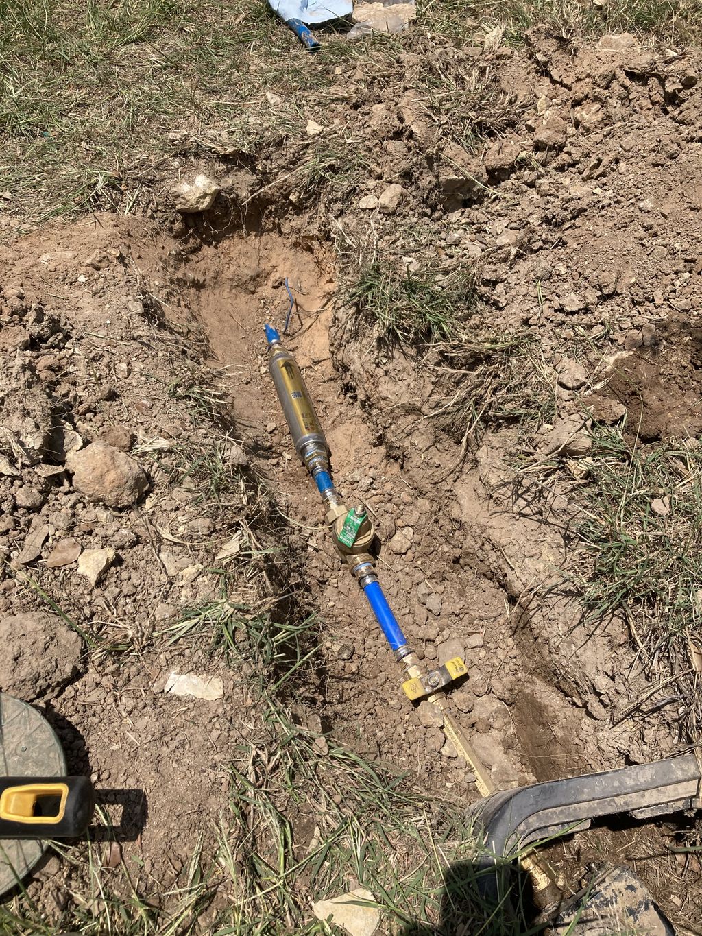 PRV with homeowner shutoff valve and whole home de