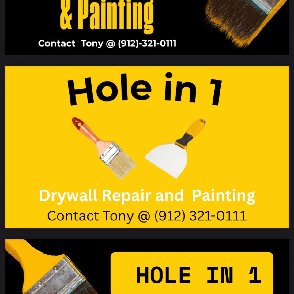 Hole in one drywall repair and painting