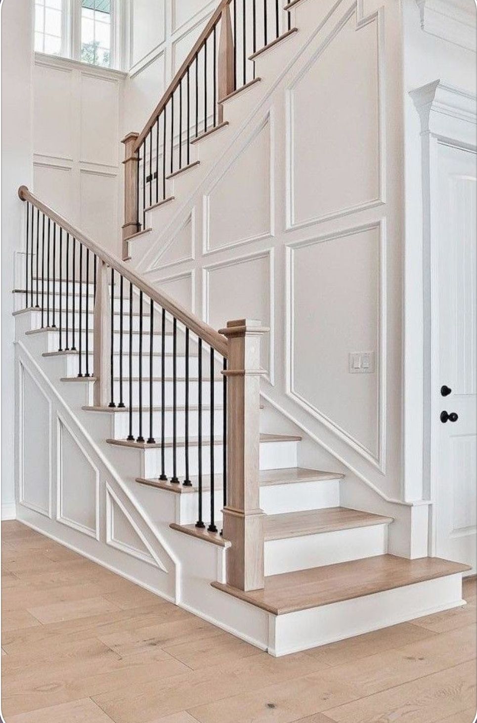 new treads with white risers and installation of n