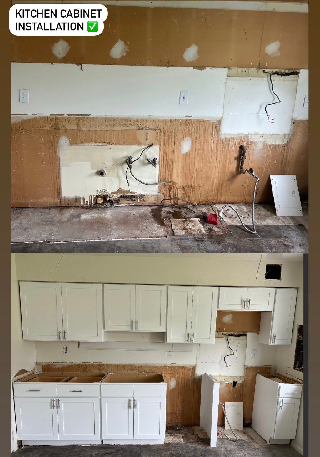 A before and after of a job successfully executed 