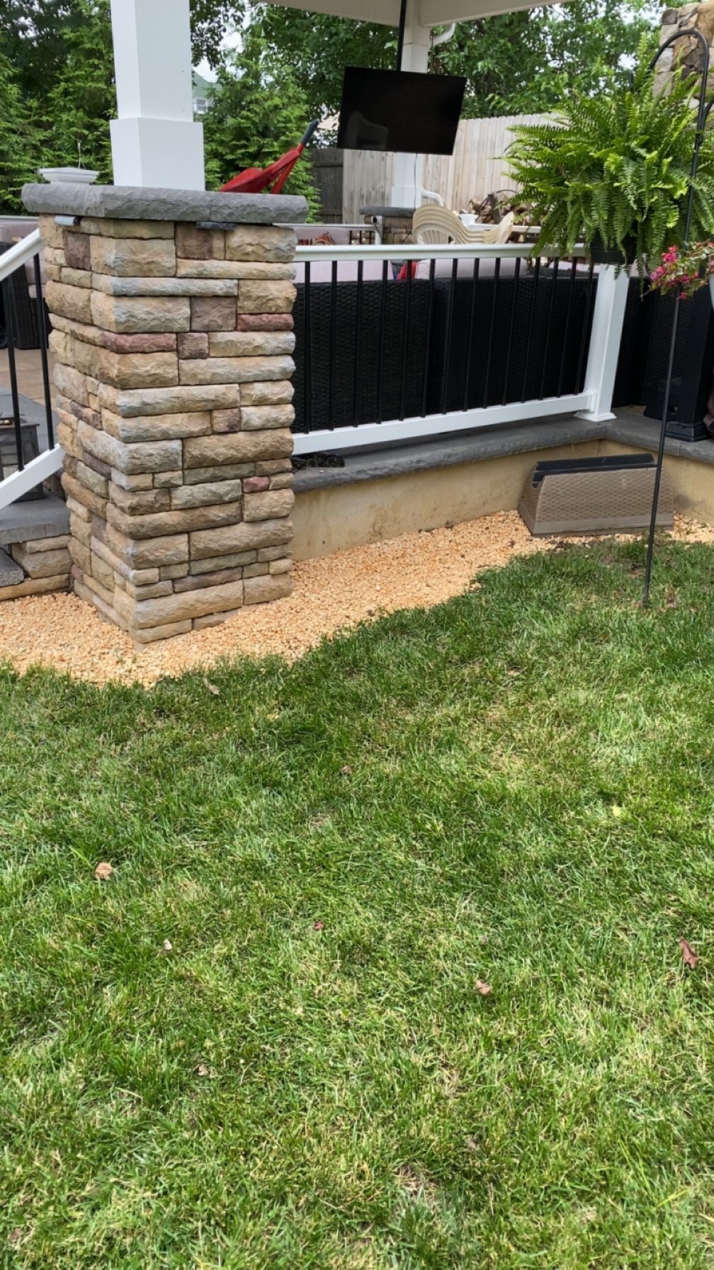 Rocks laid during a yard clean up
