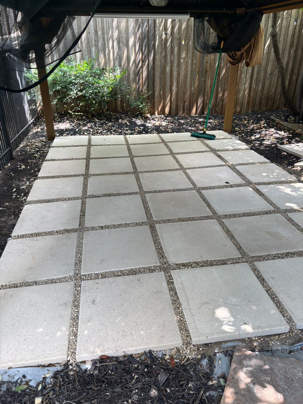 Paver installation in progress 