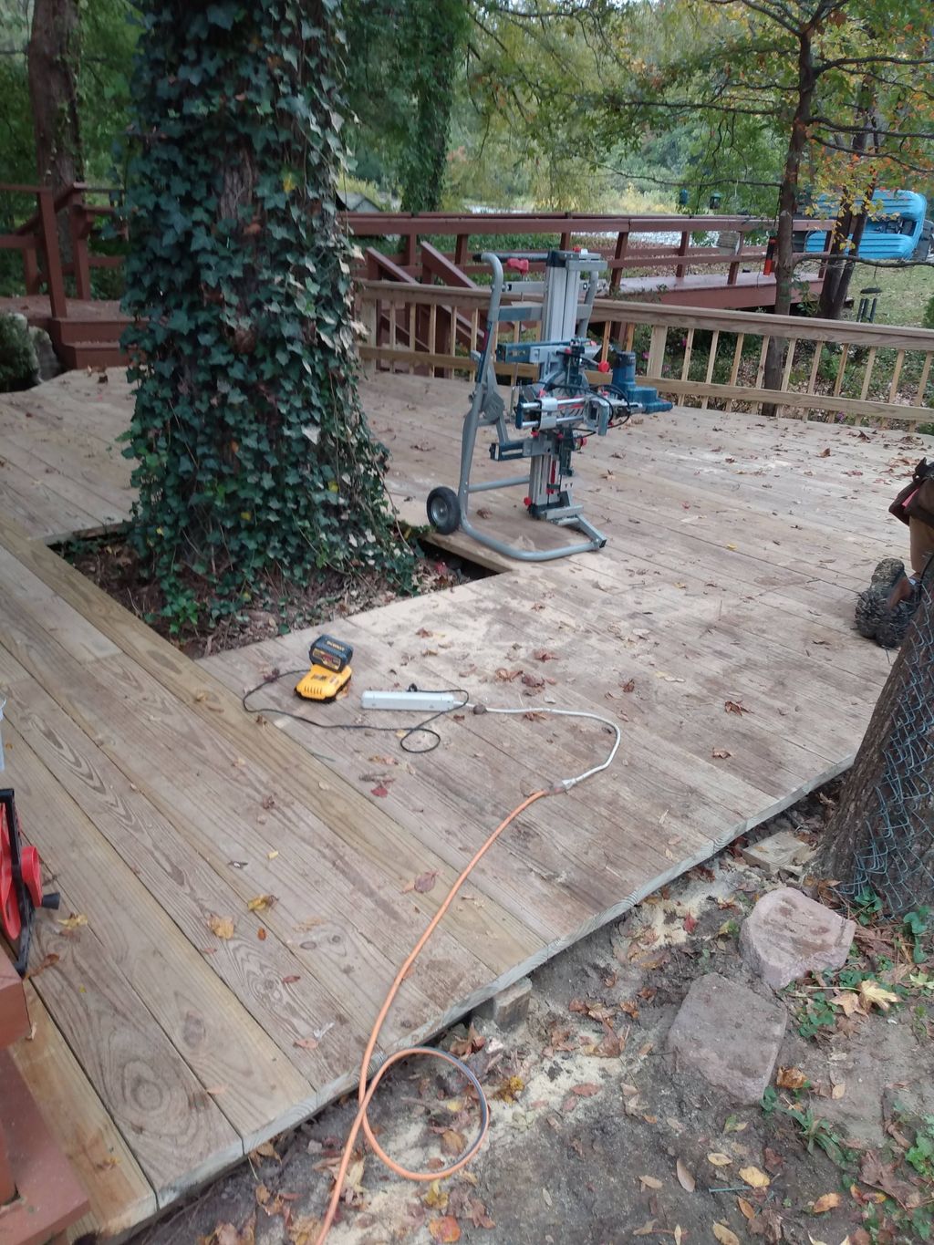 porch and pier I built from house to private lake
