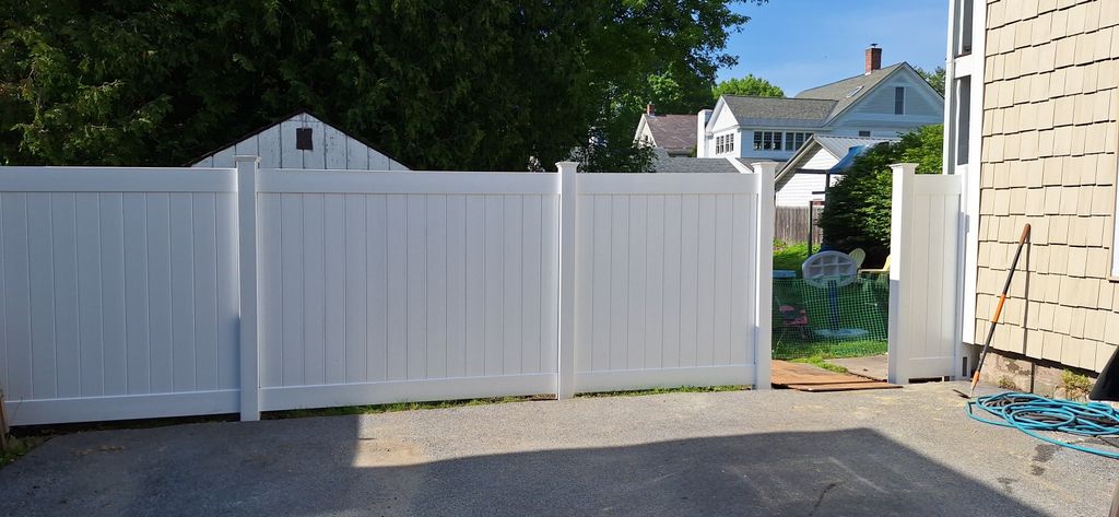Vinyl fence installation