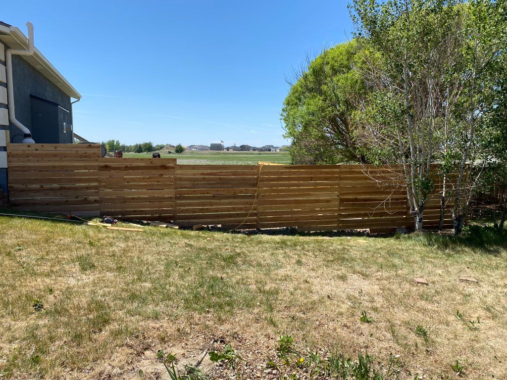Horizontal Slat cedar fence