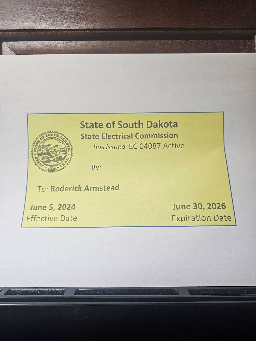 State of South Dakota 