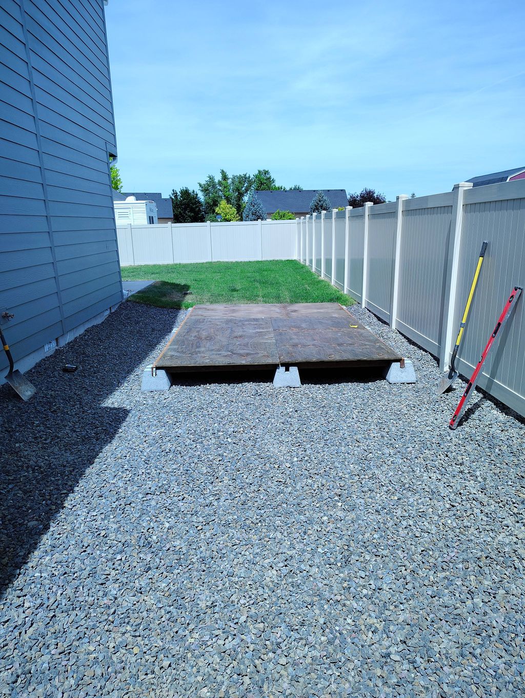 built a platform for a shed
