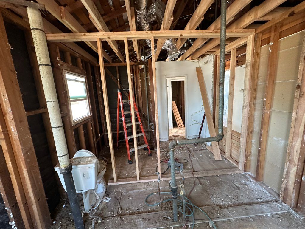 Framing for new bathroom remodel 