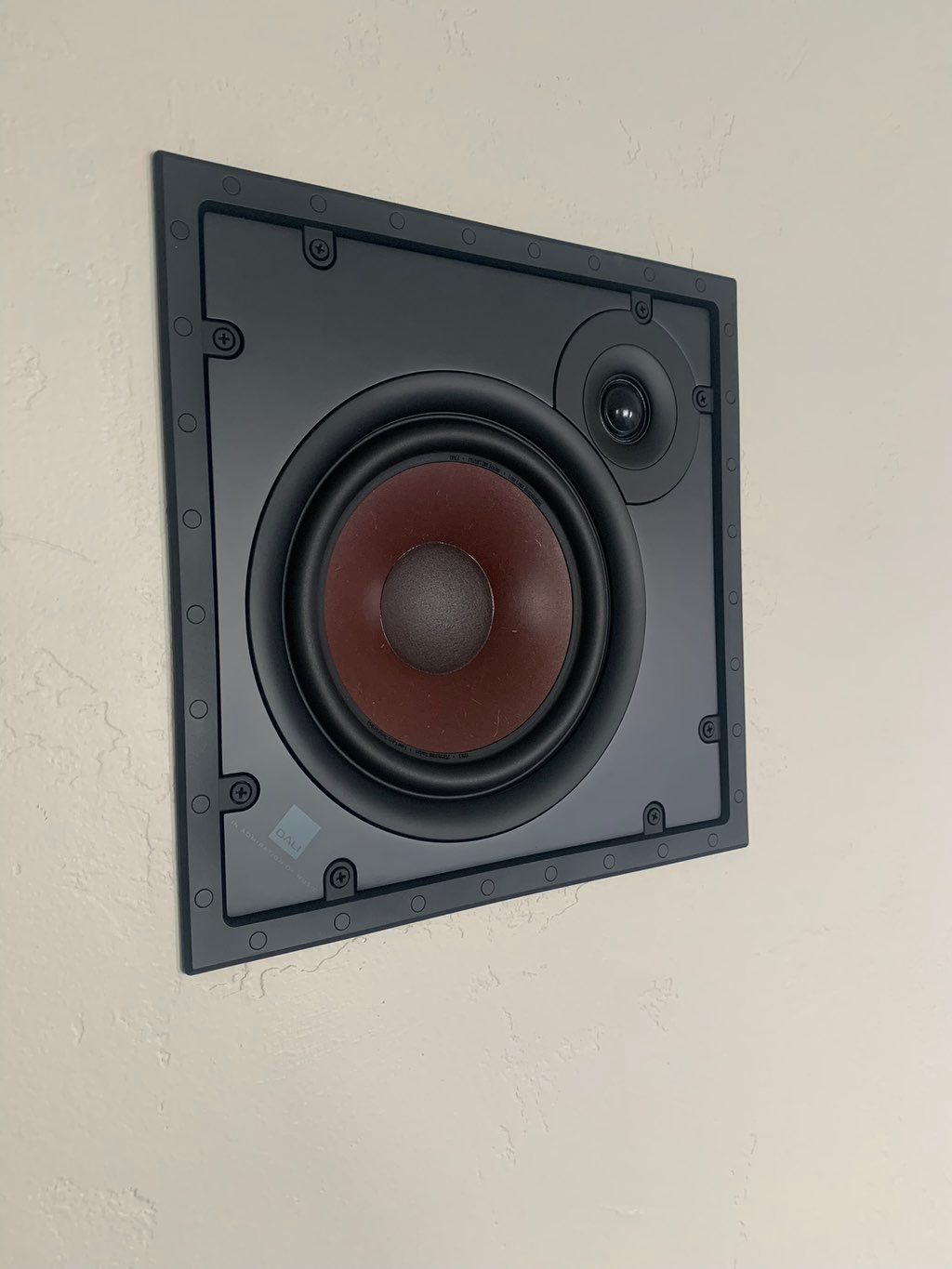 Dali in wall speakers with the grill removed