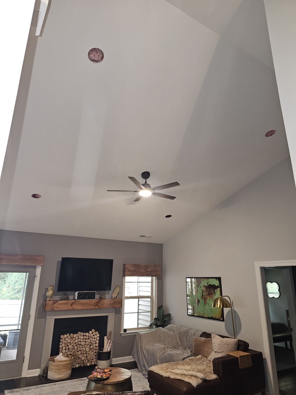 Holes aligned and cut out for lighting