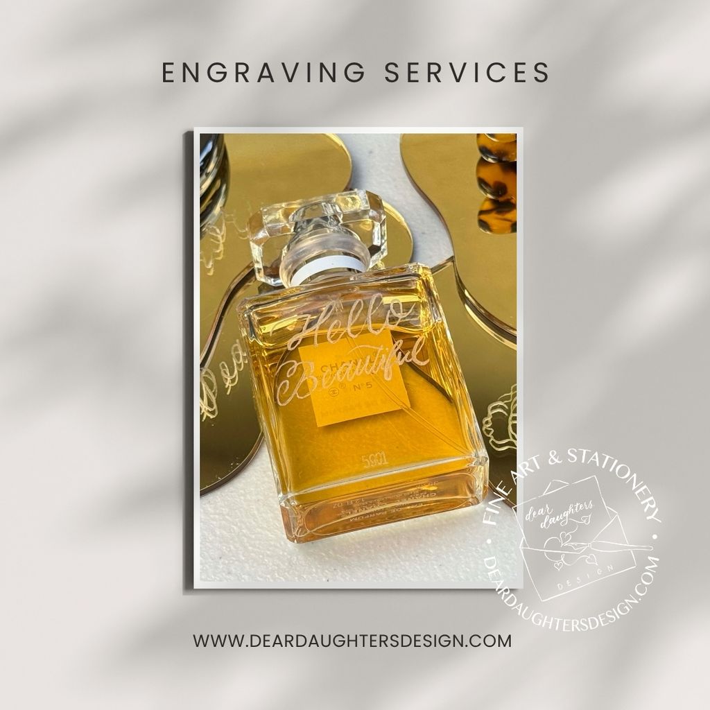 Personalized perfume bottles with glass engraved c