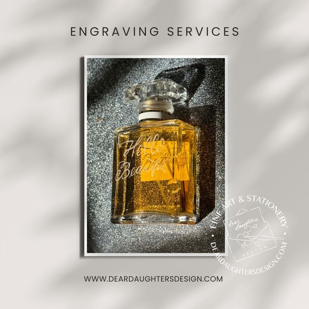 Personalized perfume bottles with glass engraved c