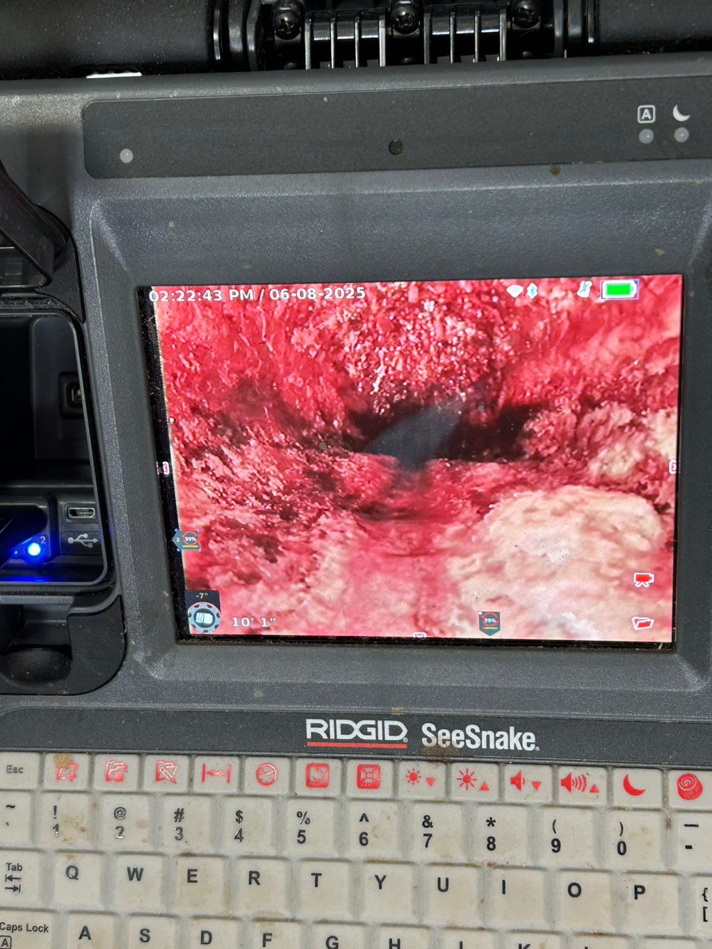 Sewer video inspection of pipe