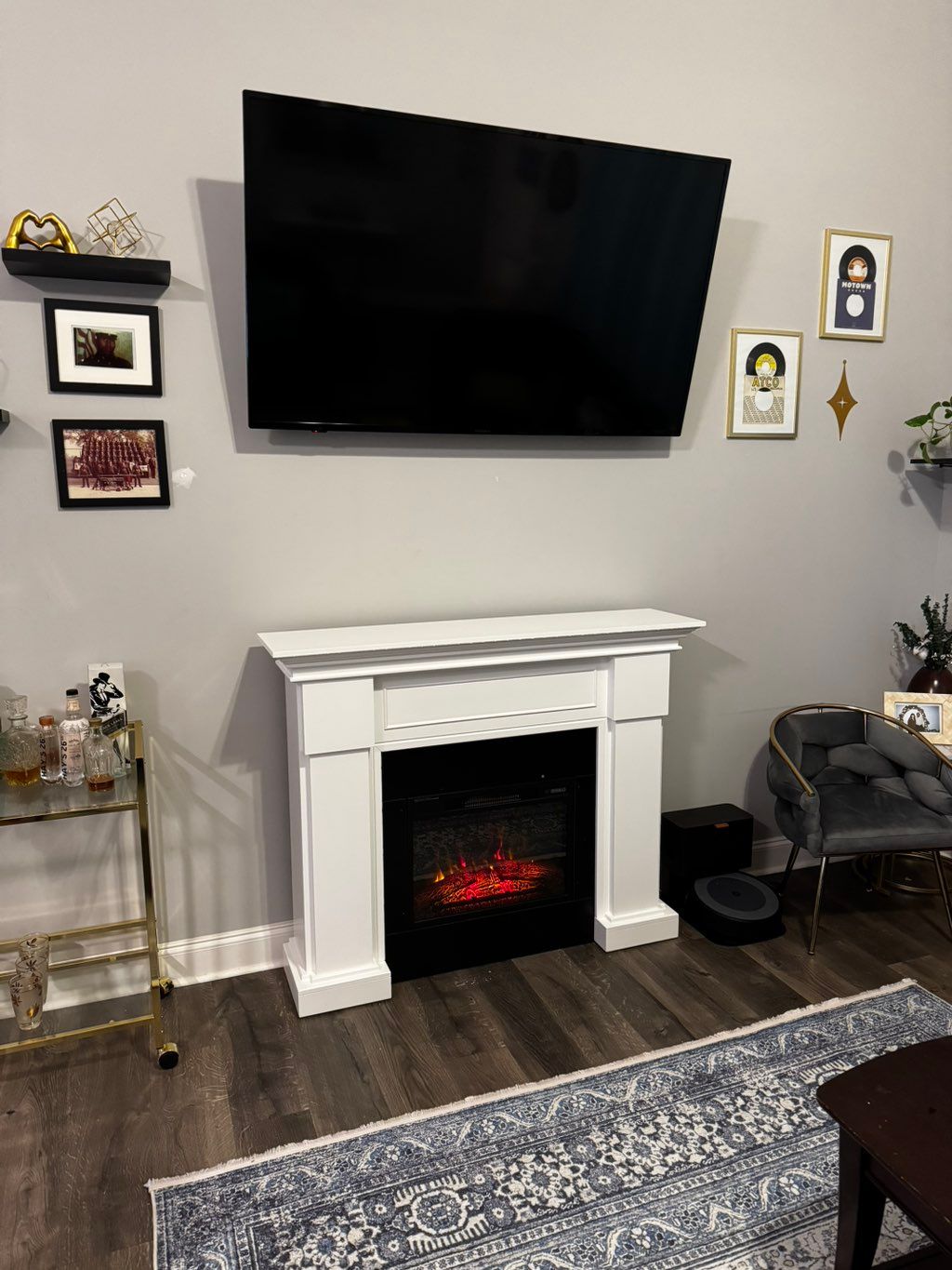 Tv Mounted & Fire place assembly 