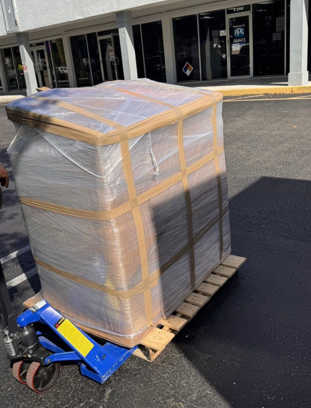 Printer machine securely packed, wrapped, and read