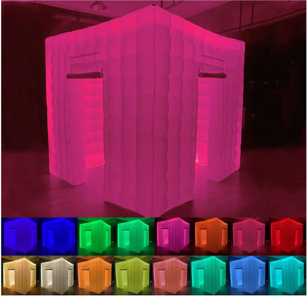 Portable LED Inflatable White Cube Optional Photob