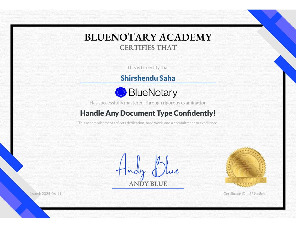 E-Notary Certificate