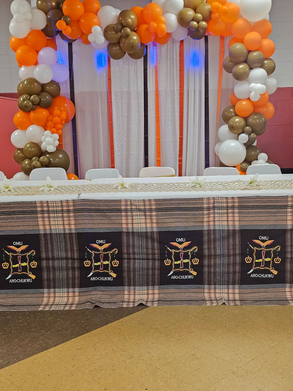Orange, brown, and white backdrop 