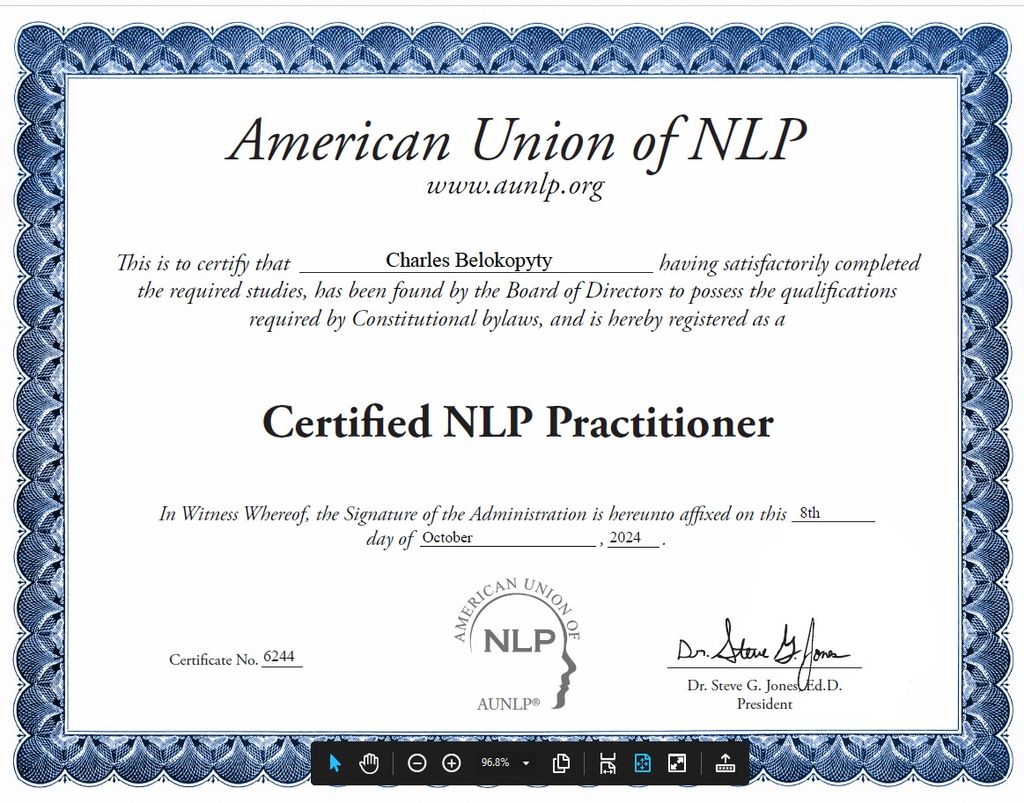 Certified Neuro-Linguistic Practitioner  