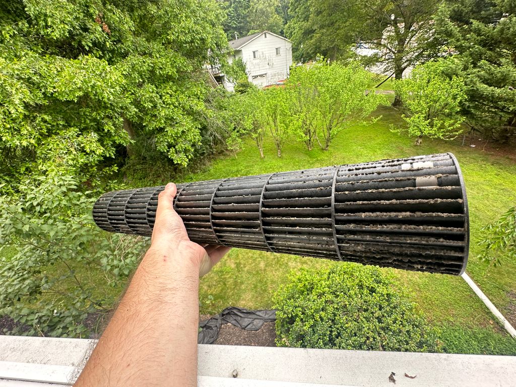 Wall Mounted AC’s Fan covered in Mold and Dirt.