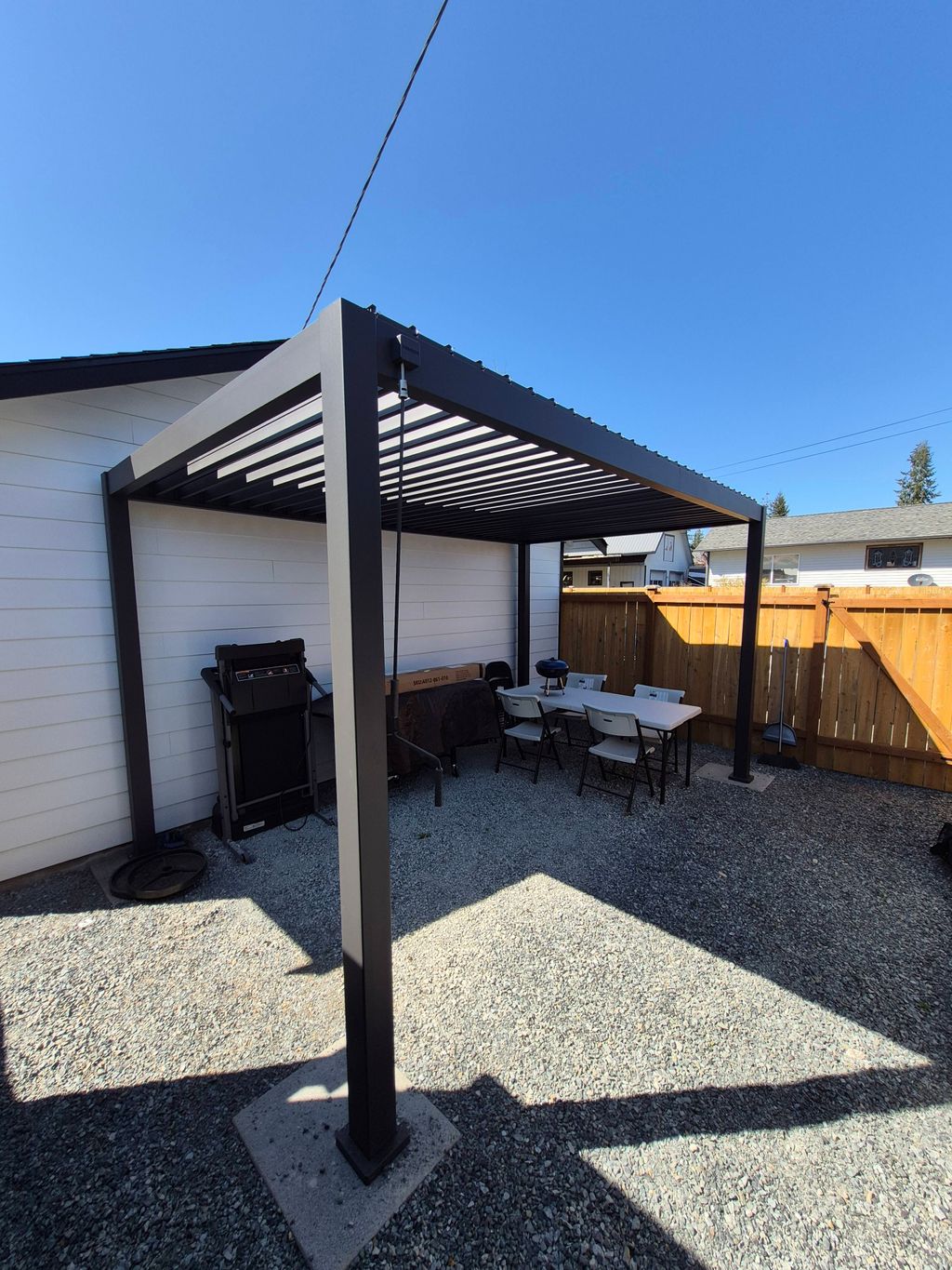 Installed prefab pergola